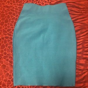 Blue bandage high waisted skirt